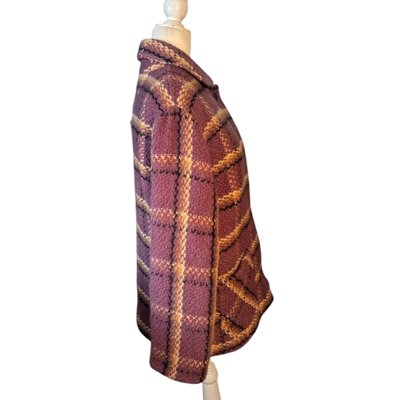 Branigan Weavers Boxy Nubby mauve/ cream/black Jacket Wool Plaid Pattern sz M - Picture 5 of 7